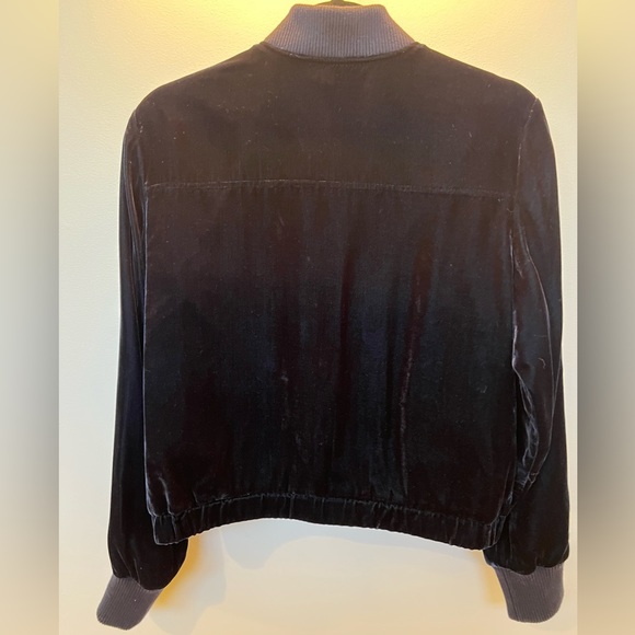 J Crew Mercantile Navy blue Velvet Bomber Jacket - Picture 2 of 3